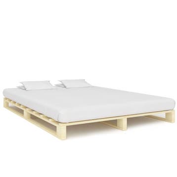 vidaXL Bedframe pallet massief grenenhout 200x200 cm, Huis en Inrichting, Bruin, Verzenden, Overige maten, 200 cm