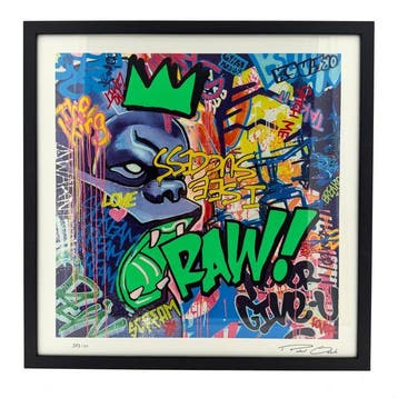 Richard Orlinski (1966) - RAW! Orange Giclee - incl black