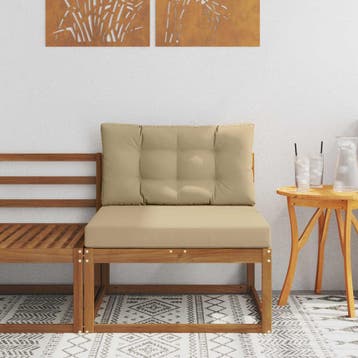 vidaXL Buiten Midden Sofa Naturel, Verzenden, Nieuw