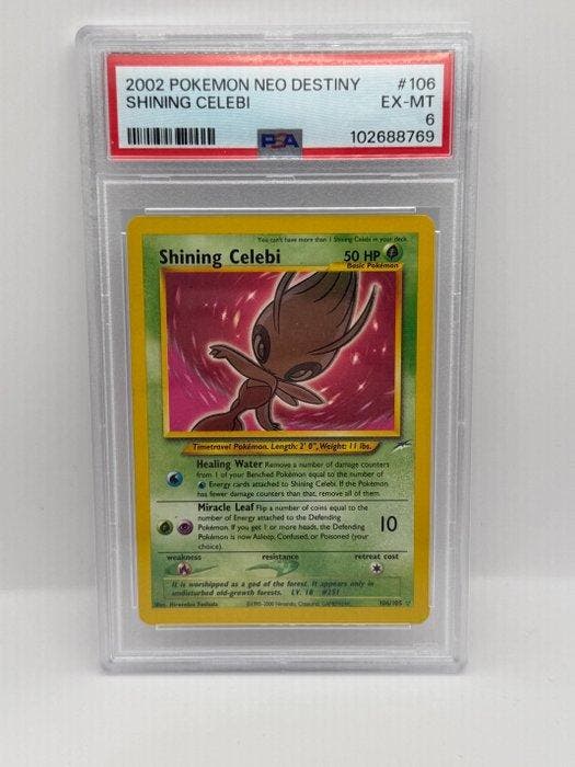 Pokémon - 1 Graded card - Celebi #106 Foil - PSA 6 - Various, Hobby en Vrije tijd, Verzamelkaartspellen | Pokémon