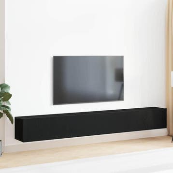 vidaXL Tv-meubelset 3 pcs Zwart Eiken 80 x 30 x 30 cm, Huis en Inrichting, Kasten | Televisiemeubels, Minder dan 50 cm, Verzenden