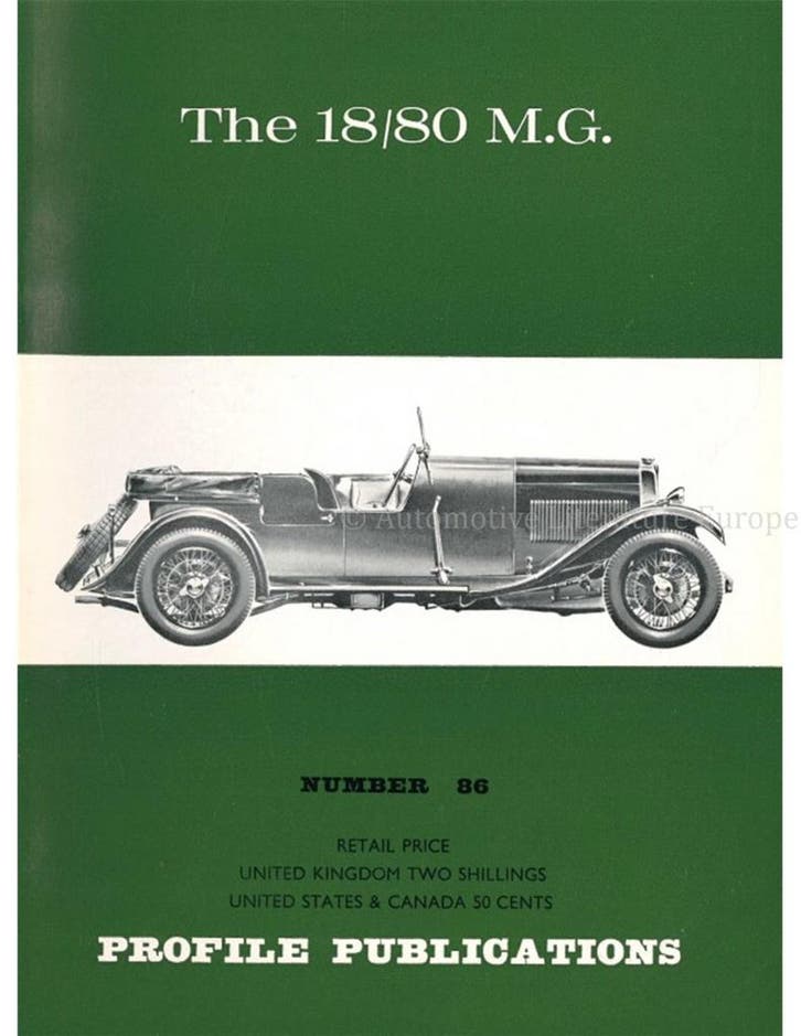 THE 18 / 80 MG (PROFILE PUBLICATIONS 86), Boeken, Auto's | Boeken