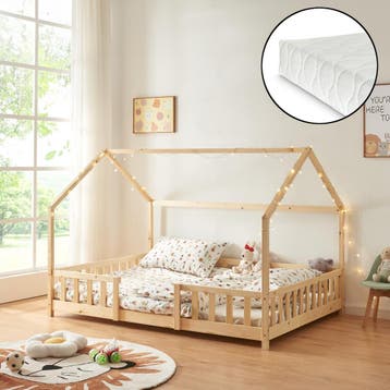 [en.casa] Kinderbed Sisimiut met uitvalbeveiliging en matras, Verzenden, Nieuw