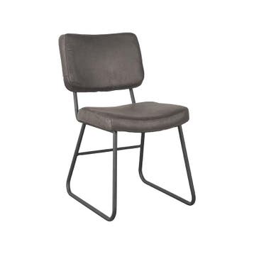 Stoel Noah | Antraciet | Micro Suede | Zwart Metalen Frame |, Verzenden, Nieuw in verpakking