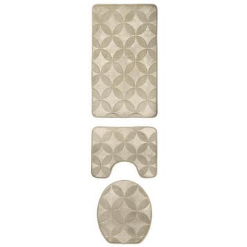 Homely luxe 3 delige badkamermatten set met antislip -, Ophalen of Verzenden, Nieuw