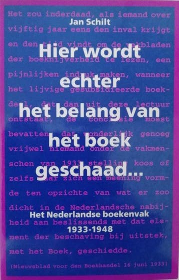 HIER WORDT BELANG VAN BOEK GESCHAAD - J. Schilt, Verzenden, Gelezen, J. Schilt