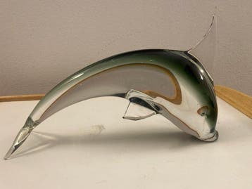 Murano - sculptuur, Delfino - 20 cm - Muranoglas, 35 cm, Antiek en Kunst