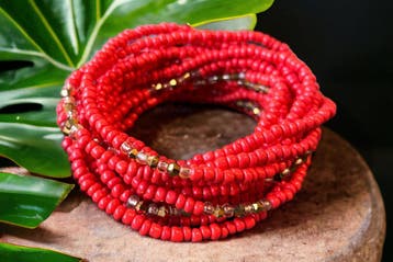 Waist Beads / Afrikaanse Heupketting - OBI - Rood (elastisch, Ophalen of Verzenden, Nieuw