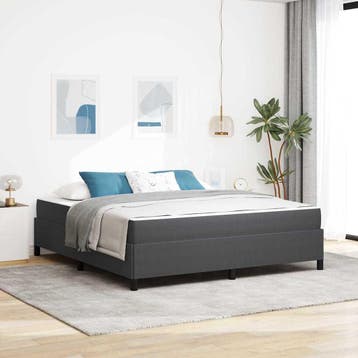 vidaXL Bedframe met matras Donkergrijs 180 x 200 cm Stof, Verzenden, Nieuw, Tweepersoons, Stof