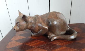 P. Chenet Foundry - Figuur - Grote Kat - 23 cm - Brons