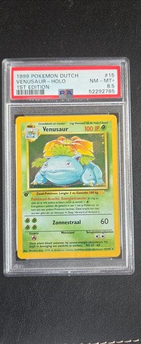 Pokémon - 1 Graded card - Venusaur 15 Foil, First edition -, Nieuw