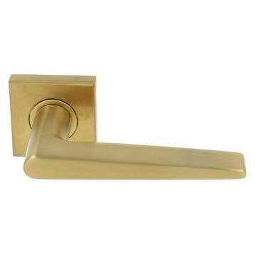 Deurklink BASICS LBXXIH op vierkant rozet PVD mat goud, Verzenden, Nieuw
