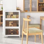 Opbergbox met deksel - Opbergdoos - 3x25L - Wit - COSTWAY, Verzenden, Zo goed als nieuw