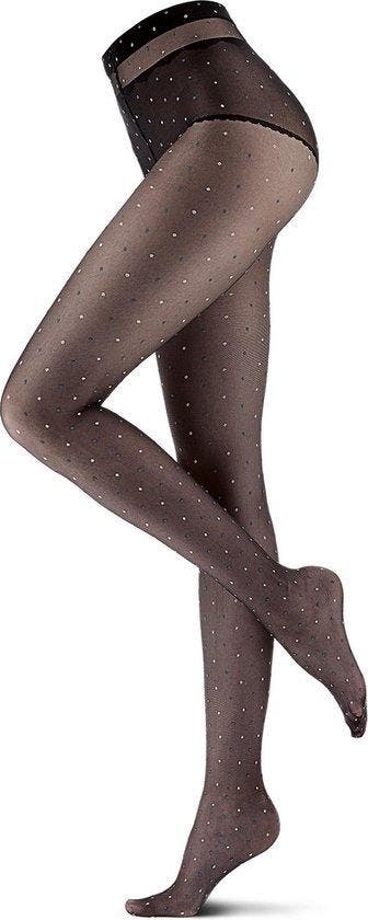 Oroblu Bicolor Dot Dames Panty 20 denier - Zwart - Maat S, Verzenden, Nieuw