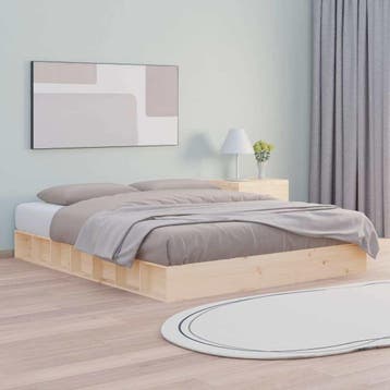 vidaXL Bedframe massief hout 200x200 cm, Bruin, Verzenden, Overige maten, 200 cm