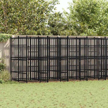 vidaXL Hondenkennel 14,75 m² staal, Dieren en Toebehoren, Verzenden, Nieuw