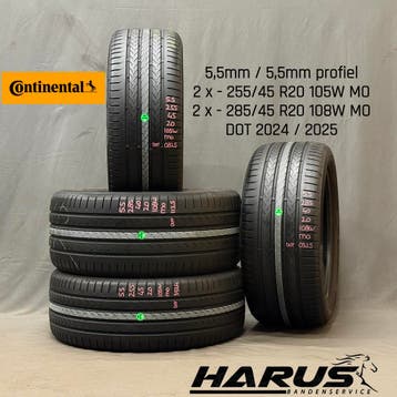 255/45/20 285/40/20 MO Continental zomerbanden 5,5mm profiel, Auto-onderdelen, Banden en Velgen, Gebruikt, 285 mm, Ophalen of Verzenden