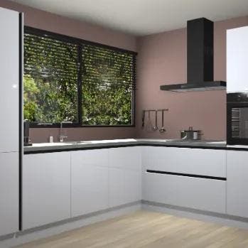 Witte hoogglans greeploze keuken Vogar 82659, Huis en Inrichting, Keuken | Complete keukens, Verzenden, Nieuw