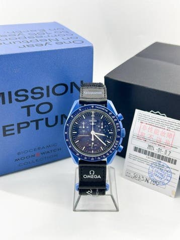 Omega x Swatch - MoonSwatch - Mission to Neptune - Zonder, Nieuw