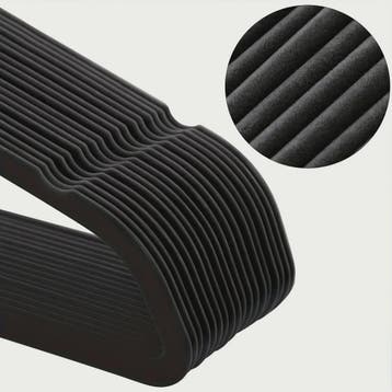 100x Zwarte Fluwelen Kledinghangers - Ruimtebesparend, Draai, Verzenden, Nieuw