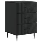 vidaXL Nachtkastje met lade Zwart 43 x 41 x 66,5 cm Bewerkt, Minder dan 45 cm, Verzenden, Nieuw, 55 tot 70 cm