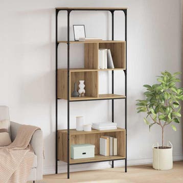 vidaXL Boekenkast 7-laags 76 x 33 x 188,5 cm Bewerkt hout, Huis en Inrichting, Kasten | Boekenkasten, Verzenden, Nieuw, 50 tot 100 cm