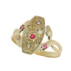 Zonder minimumprijs - Ring - 18 karaat Geel goud - Parel -, Nieuw