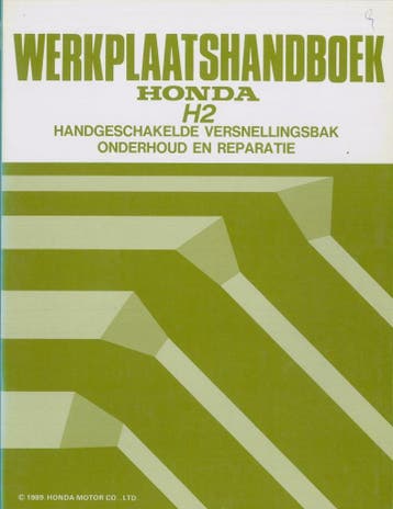1989 Honda H2 Werkplaatshandboek Handgeschakelde versnelling, Verzenden
