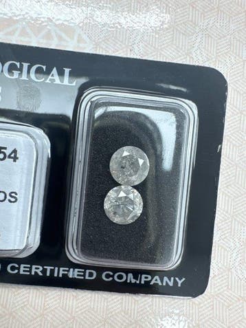 Zonder minimumprijs - 2 pcs Diamant (Natuurlijk) - 1.83 ct -, Nieuw