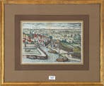 Kopergravure bestorming van Rotterdam in 1572, F. Hogenbergh, Antiek en Kunst