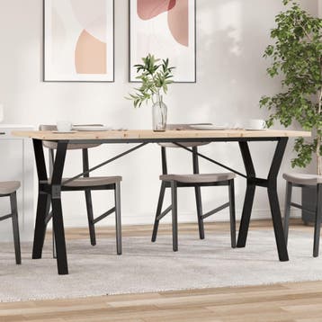 vidaXL Eettafel Y-frame 140x80x75,5 cm massief grenenhout en, Verzenden, Nieuw