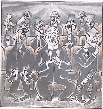 Spotprent over de eerste film in de Raad van State (Lithos), Antiek en Kunst, Verzenden