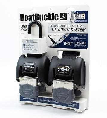BoatBuckle Retractable Transom Tie-Down SS 1500 lbs, Nieuw, Overige typen, Zeilboot of Motorboot