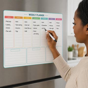 Weekplanner 30x40 cm Kleurgecodeerd met Marker - Ideaal voor, Verzenden, Nieuw