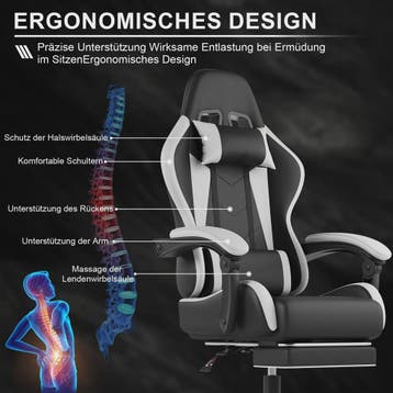 Ergonomische Gaming Stoel met Lendengezondheid Massage en Vo, Verzenden, Nieuw