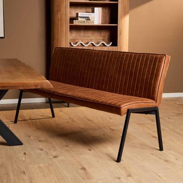 Eetkamerbank Tivoli Bull | 185 cm | Cognac, Ophalen of Verzenden, Nieuw