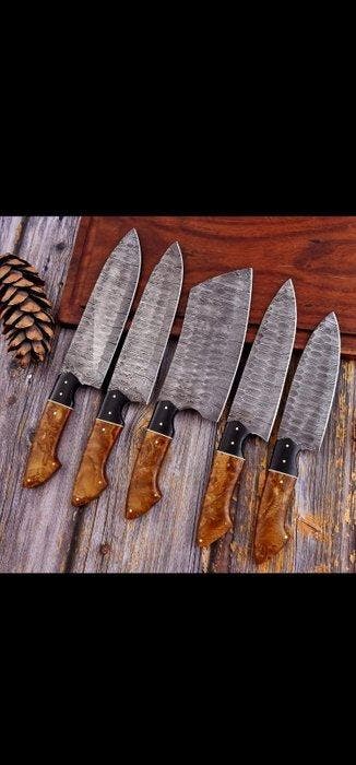 Keukenmes - Chefs knife - Hars, zwart G10 en handgemaakt
