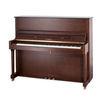 Feurich 122 - Universal SW messing piano, Nieuw, Bruin, Piano