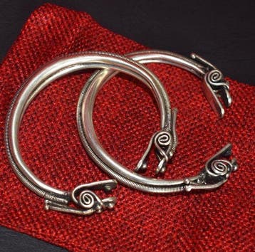Set van 2 manchette-armbanden, 2 draken Miao-Hmong, 86 g