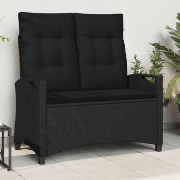 vidaXL Tuinbank met kussen Zwart 105 x 60 x 112 cm Staal en, Tuin en Terras, Verzenden, Nieuw
