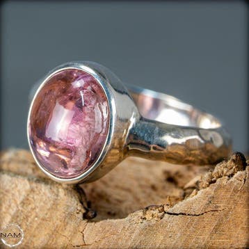 Natuurlijke toermalijn-rubelliet Ring 925 zilver 25,95 ct-