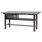 Werkbank zwart 200 cm met zinken werkblad en, Doe-het-zelf en Verbouw, Werkbanken, Ophalen of Verzenden, Nieuw