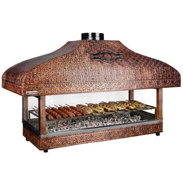 GGM Gastro | Koperen barbecue - 2000mm - glazen hitteschild, Verzenden, Nieuw, Overige typen