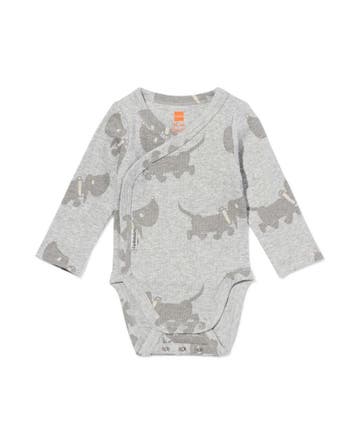 HEMA Takkie babyromper jersey meegroei grijsmelange, Verzenden, Nieuw