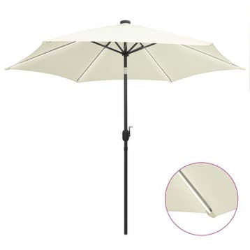 vidaXL Parasol met LED-verlichting en aluminium paal 300 cm, Verzenden, Nieuw, 3 tot 4 meter