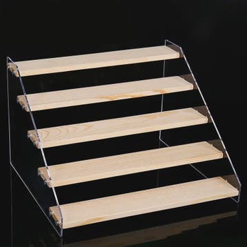 Houten Display Rek met Acryl Plateaus - 2 tot 7 Lagen voor A, Huis en Inrichting, Verzenden, Nieuw