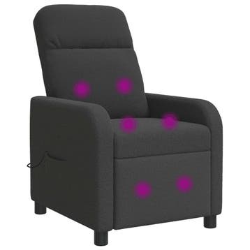vidaXL Massage Recliner Donkergrijs Bouclé, Verzenden, Nieuw