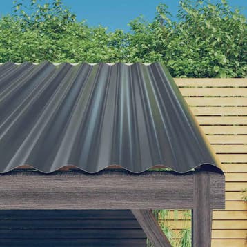 Dakplaten 12 stuks Gegalvaniseerd Staal Antraciet 80x36 cm, Verzenden, Nieuw