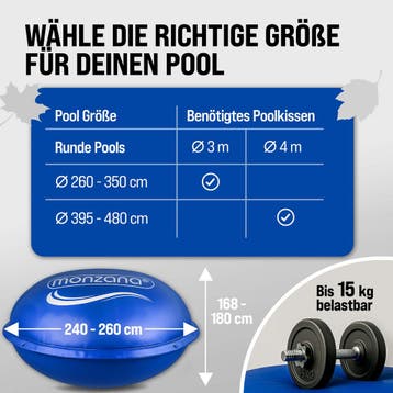 Zwembadkussen XXL Blauw Ø3m -20°C (Zwembaden, Recreatie), Verzenden, Nieuw