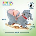 Schommeldier Olifant met veiligheidsgordel hobbeldier, Verzenden, Nieuw